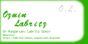 ozmin labritz business card